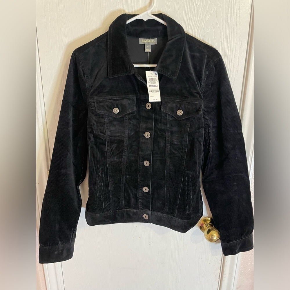 Women's STYLE&CO Corduroy Classic Long-Sleeve Jacket, Created for Macy's NWT - Picture 3 of 7